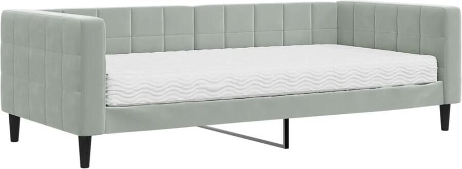 VidaXL Slaapbank 90x200 cm Fluweel Lichtgrijs Slaapbank Sofa Bed Tweepersoons Bank Lounge Meubilair Multifunctionele Bank - Foto 2