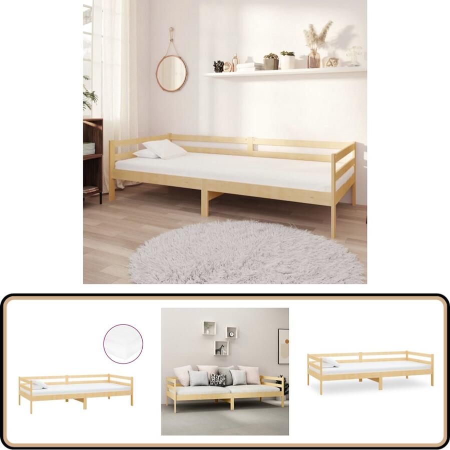 VidaXL Slaapbank met matras 90x200 cm grenenhout Slaapbank Massief Hout Grenenhout Slaapbank Met Matras Tweepersoonsbed Gastenkamer Kleine Ruimte Designmeubilair