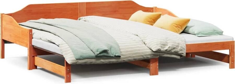 VidaXL Slaapbank met onderschuifbed 80x200 cm massief grenenhout