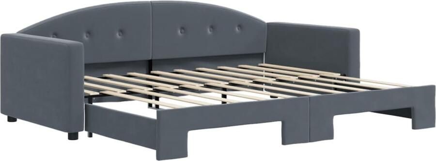 VidaXL Slaapbank met onderschuifbed 90x190 cm fluweel donkergrijs