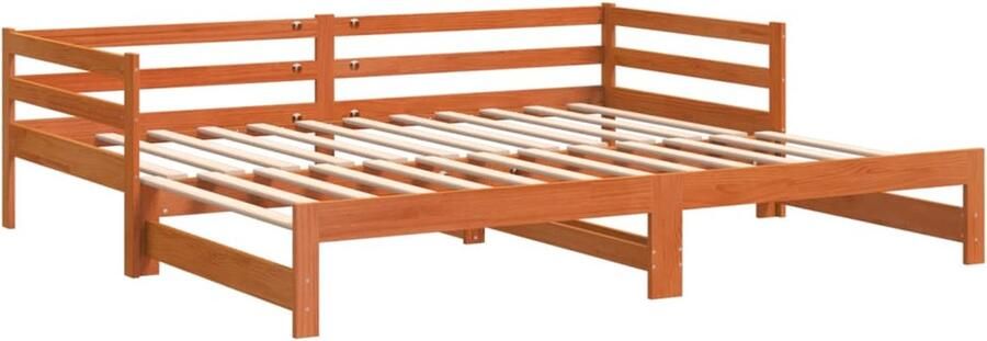 VidaXL Slaapbank onderschuifbed zonder matras 90x190 cm hout wasbruin - Foto 2