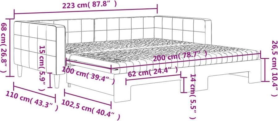 VidaXL Slaapbank met onderschuifbed Fluweel Zwart Slaapbank Sofa Bed Boxspring Zweefdeur Zitzak Lounge Stoel Loungebank Eetkamerstoel Kindermeubilair Woonkamer Meubels Slaapkamer Meubels