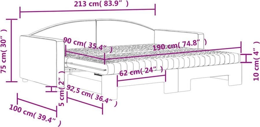 VidaXL Slaapbank met onderschuifbed lichtgrijs Slaapbank Sofa Bed Tweepersoonsbed Lounge Meubilair Living Room Furniture
