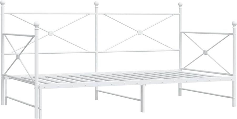 VidaXL Slaapbank met onderschuifbed zonder matras 107x203 cm staal wit