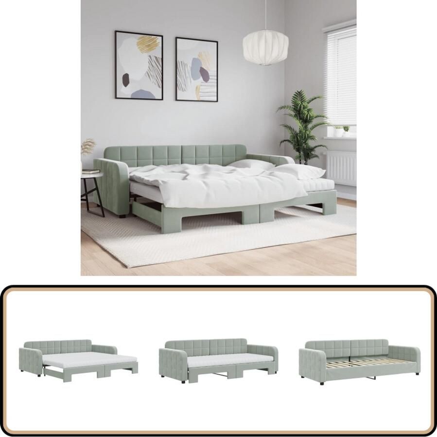 VidaXL Slaapbank Onderschuifbed 90x200 cm Fluweel Slaapbank Sofa Bed Tweepersoons Sofa Bed Design Bank Lounge Meubels