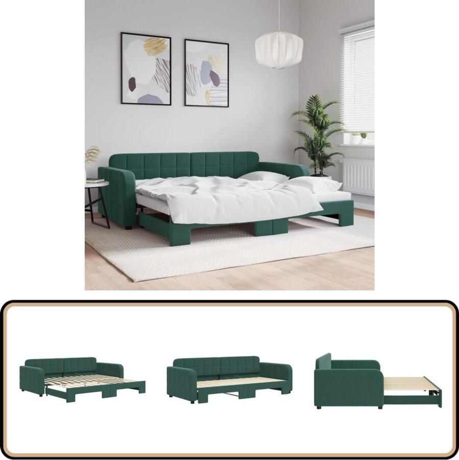 VidaXL Slaapbank Onderschuifbed 90x200 cm Fluweel Slaapbank Sofa Bed Tweepersoonsbed Donkere Meubels Fluweel Meubel Woonkamer Meubilair Slaapkamer Meubilair Compact Bed Guest Bed Stapelbare Bedden Budgetvriendelijk Bed