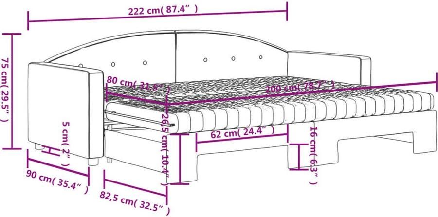 VidaXL Slaapbank Onderschuifbed Fluweel Blauw Slaapbank Sofa Bed Tweepersoonsbed Fluweelsofa Blauwe Sofa Multifunctionele Meubels Compact Wonen Guest Room Furniture