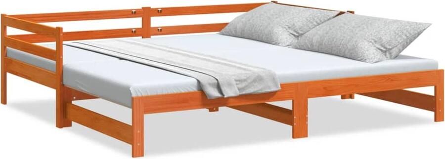 VidaXL Slaapbank onderschuifbed zonder matras 90x190 cm hout wasbruin