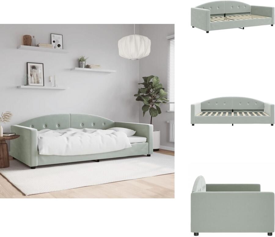 VidaXL Slaapbank Slaapbanken Bankbed Logeerbed Slaapbank 100x200 cm fluweel lichtgrijs