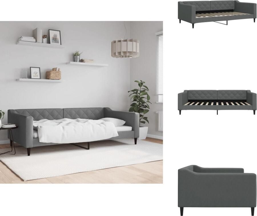 VidaXL Slaapbank Slaapbanken Bankbed Logeerbed Slaapbank 100x200 cm stof donkergrijs