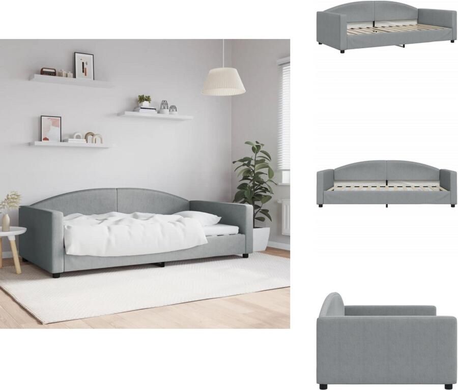 VidaXL Slaapbank Slaapbanken Bankbed Logeerbed Slaapbank 100x200 cm stof lichtgrijs