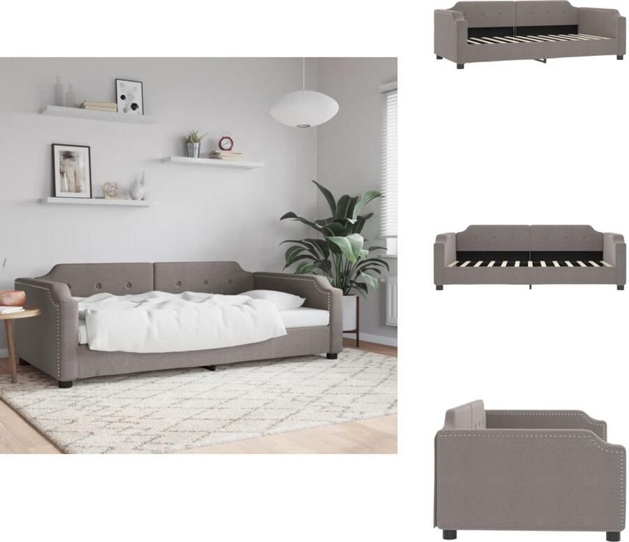 VidaXL Slaapbank Slaapbanken Bankbed Logeerbed Slaapbank 100x200 cm stof taupe