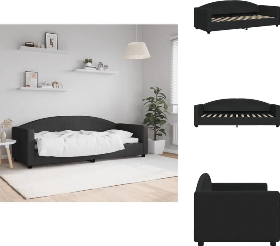 VidaXL Slaapbank Slaapbanken Bankbed Logeerbed Slaapbank 80x200 cm stof zwart