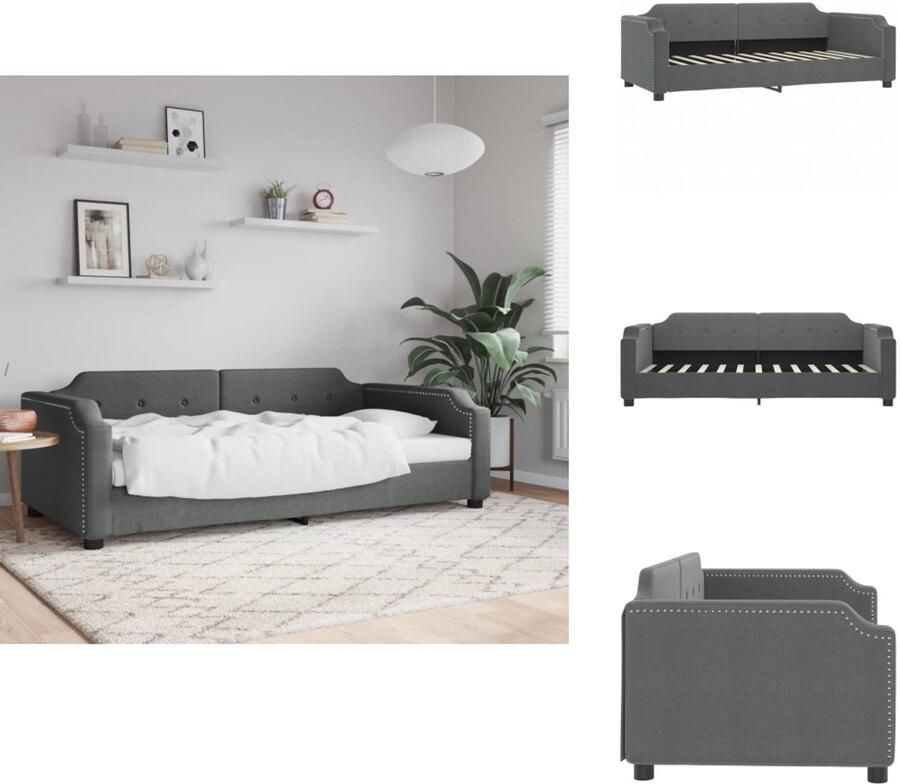 VidaXL Slaapbank Slaapbanken Bankbed Logeerbed Slaapbank 90x190 cm stof donkergrijs