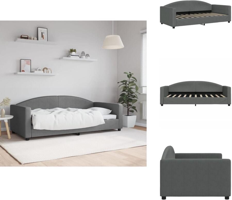 VidaXL Slaapbank Slaapbanken Bankbed Logeerbed Slaapbank 90x190 cm stof donkergrijs