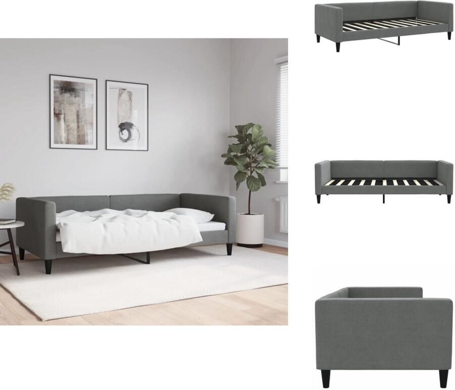 VidaXL Slaapbank Slaapbanken Bankbed Logeerbed Slaapbank 90x190 cm stof donkergrijs