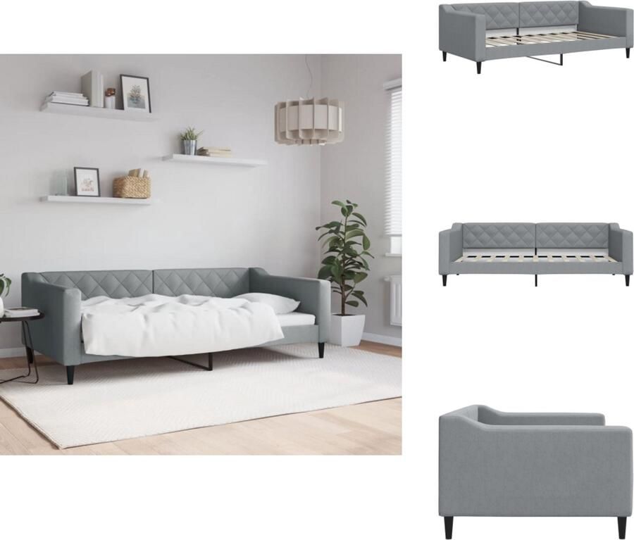 VidaXL Slaapbank Slaapbanken Bankbed Logeerbed Slaapbank 90x190 cm stof lichtgrijs
