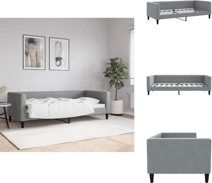 VidaXL Slaapbank Slaapbanken Bankbed Logeerbed Slaapbank 90x190 cm stof lichtgrijs