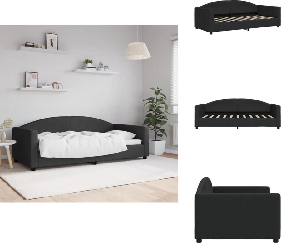 VidaXL Slaapbank Slaapbanken Bankbed Logeerbed Slaapbank 90x190 cm stof zwart