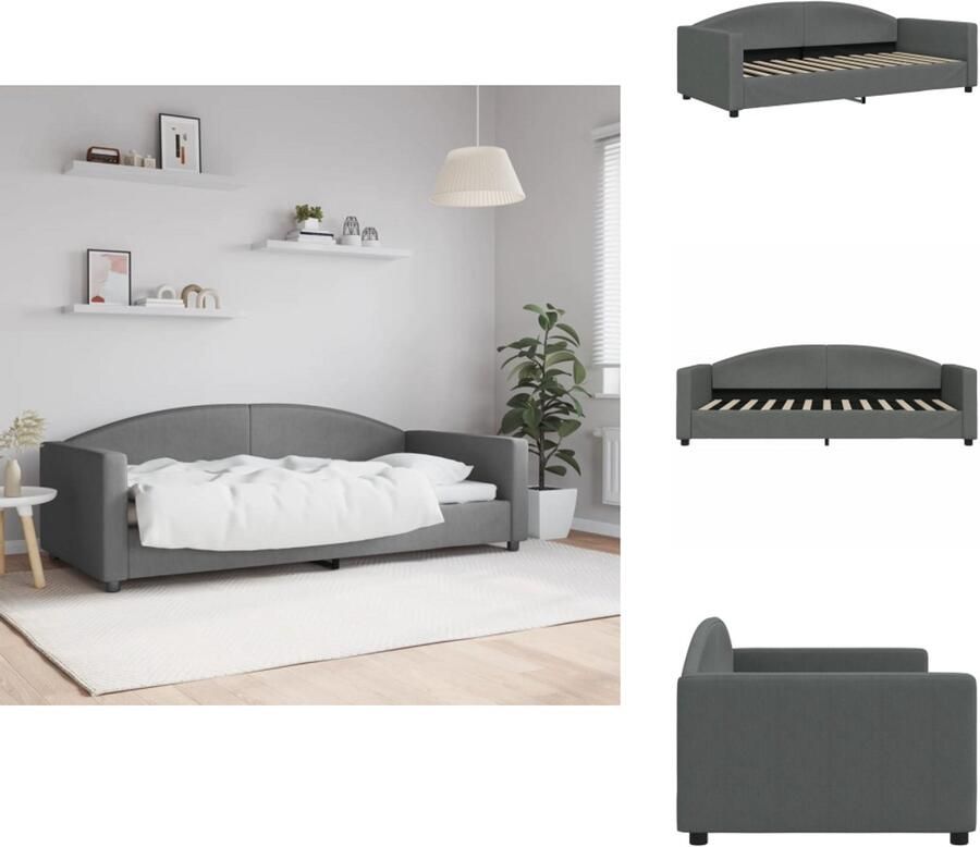 VidaXL Slaapbank Slaapbanken Bankbed Logeerbed Slaapbank 90x200 cm stof donkergrijs