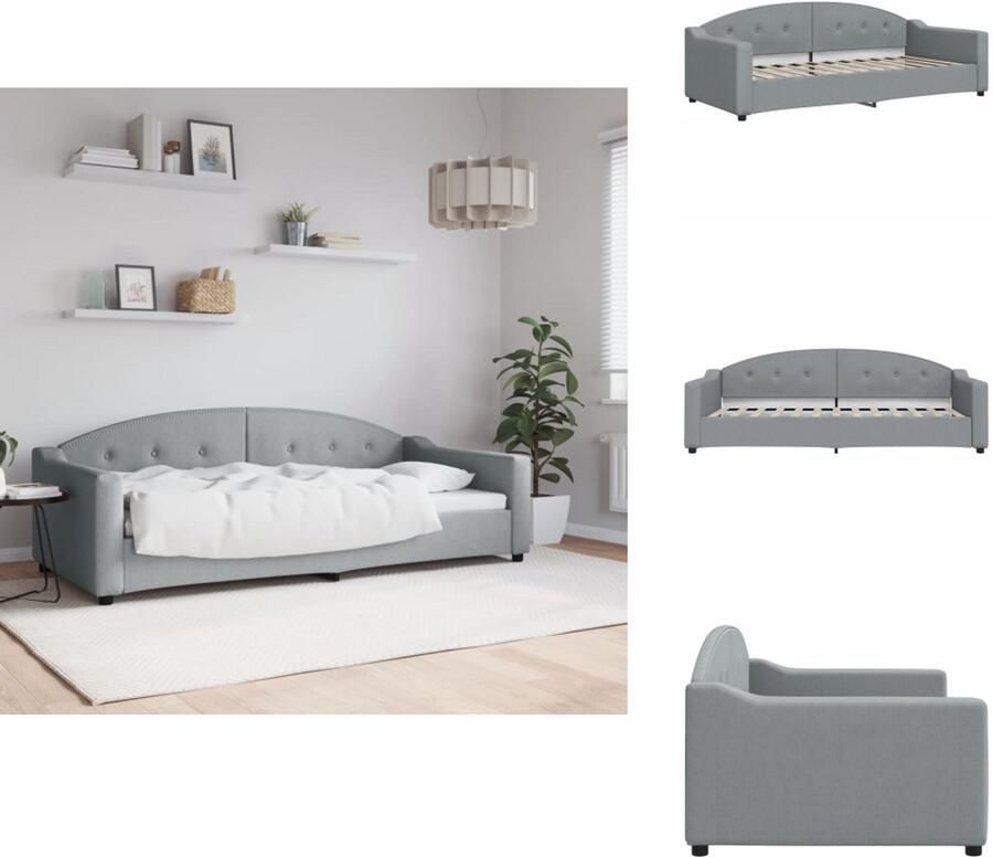 VidaXL Slaapbank Slaapbanken Bankbed Logeerbed Slaapbank 90x200 cm stof lichtgrijs