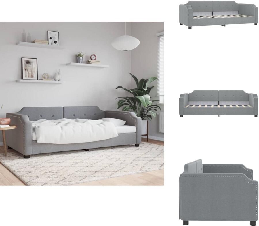 VidaXL Slaapbank Slaapbanken Bankbed Logeerbed Slaapbank 90x200 cm stof lichtgrijs