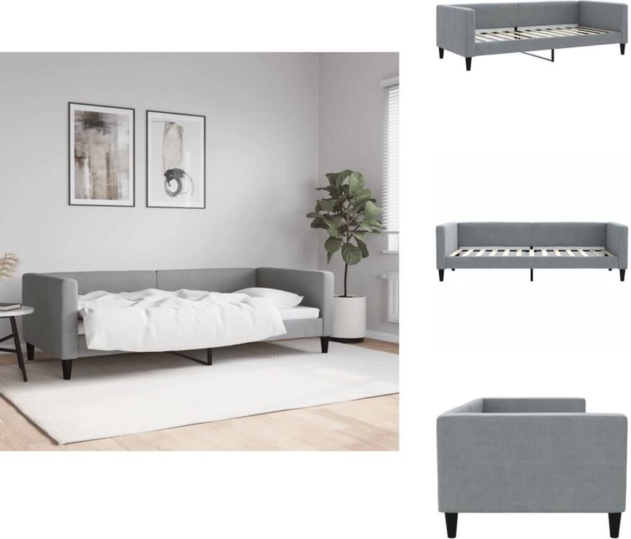VidaXL Slaapbank Slaapbanken Bankbed Logeerbed Slaapbank 90x200 cm stof lichtgrijs