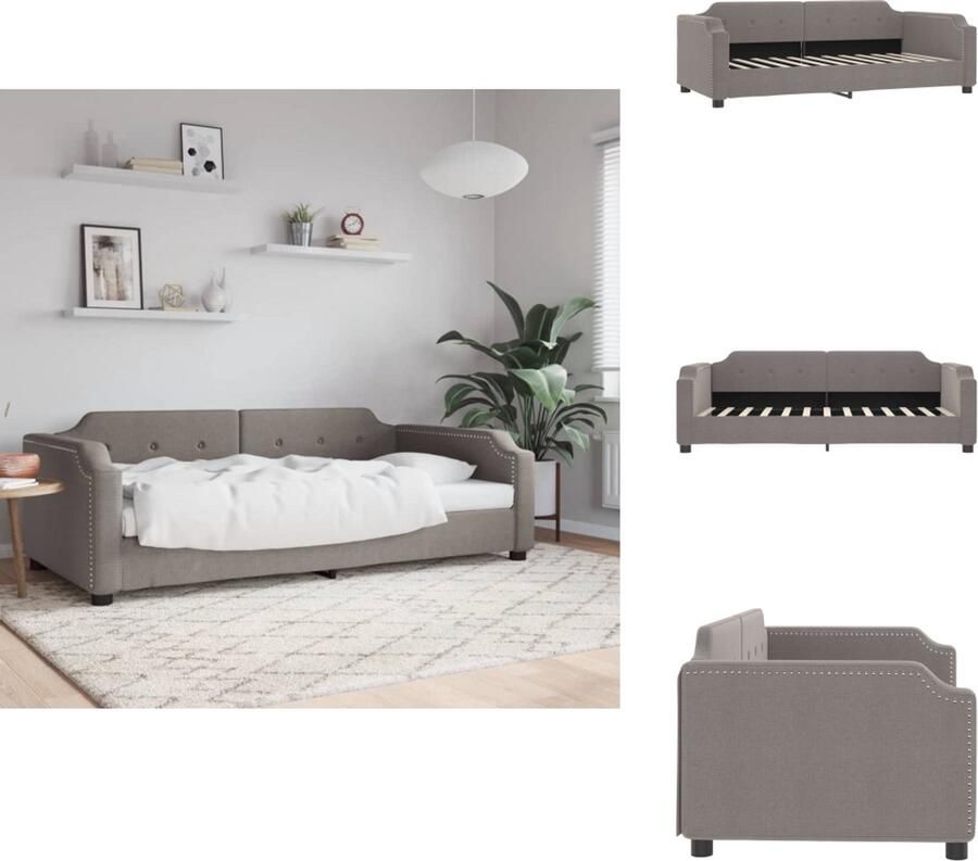 VidaXL Slaapbank Slaapbanken Bankbed Logeerbed Slaapbank 90x200 cm stof taupe