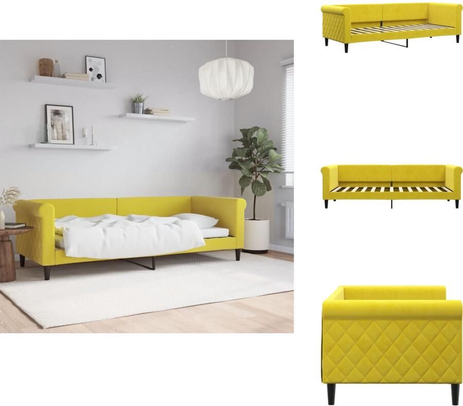 VidaXL Slaapbank Slaapbanken Bedbank Bankbed Slaapbank 80x200 cm fluweel geel