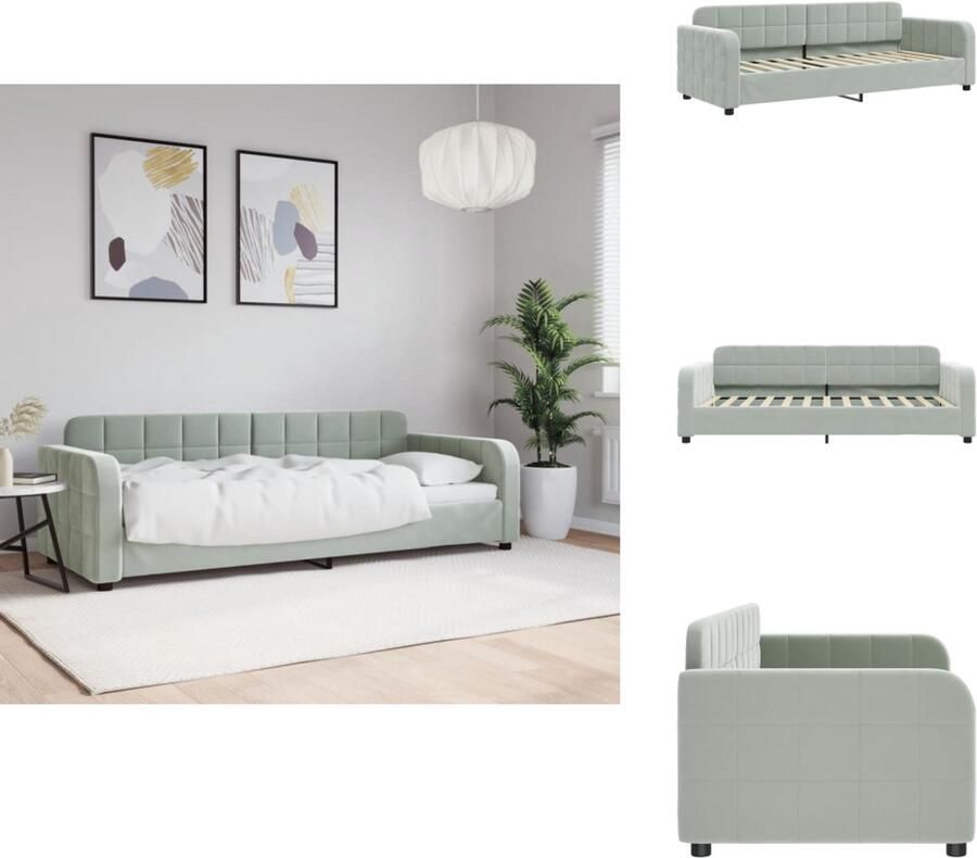 VidaXL Slaapbank Slaapbanken Bedbank Bankbed Slaapbank 80x200 cm fluweel lichtgrijs