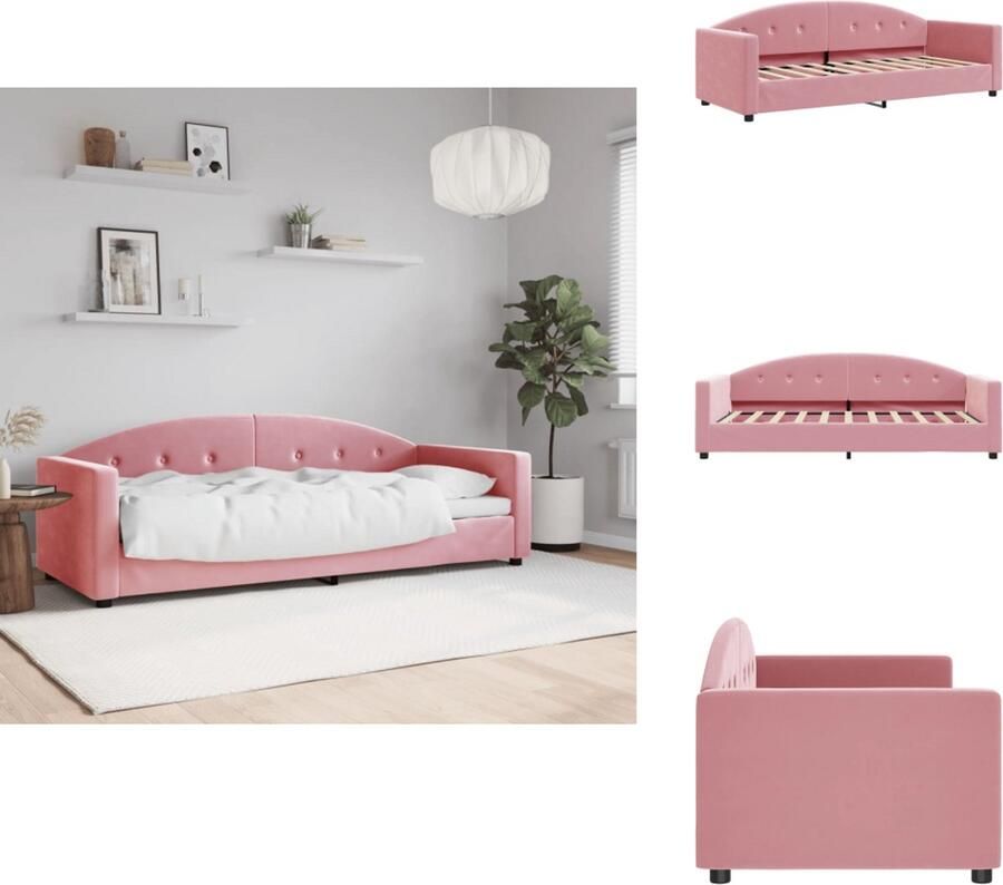 VidaXL Slaapbank Slaapbanken Bedbank Bankbed Slaapbank 80x200 cm fluweel roze