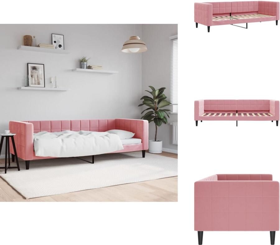 VidaXL Slaapbank Slaapbanken Bedbank Bankbed Slaapbank 80x200 cm fluweel roze