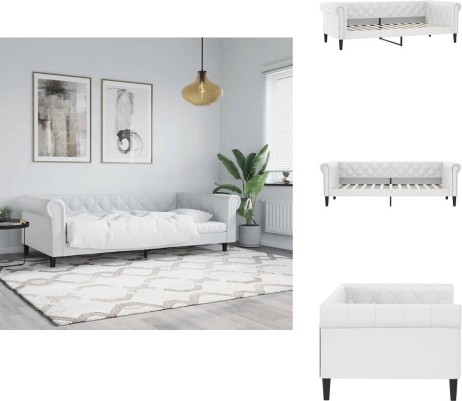 VidaXL Slaapbank Slaapbanken Bedbank Bankbed Slaapbank 80x200 cm kunstleer wit