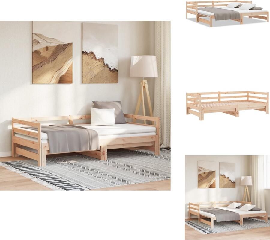 VidaXL Slaapbank Slaapbanken Bedbank Bed Bank Slaap Bank Uitschuifbare slaapbank zonder matras 80x200 cm