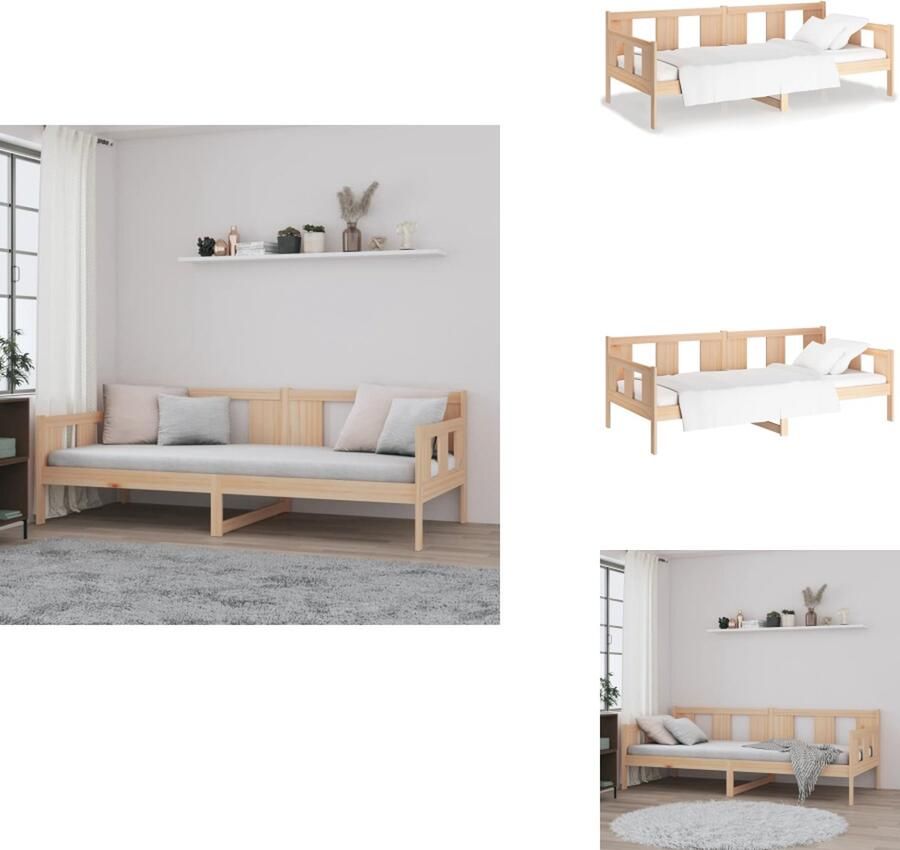 VidaXL Slaapbank Massief Grenenhout 203.5 x 96 x 69.5 cm Rustiek Lattenbodem Matras apart verkrijgbaar Bed