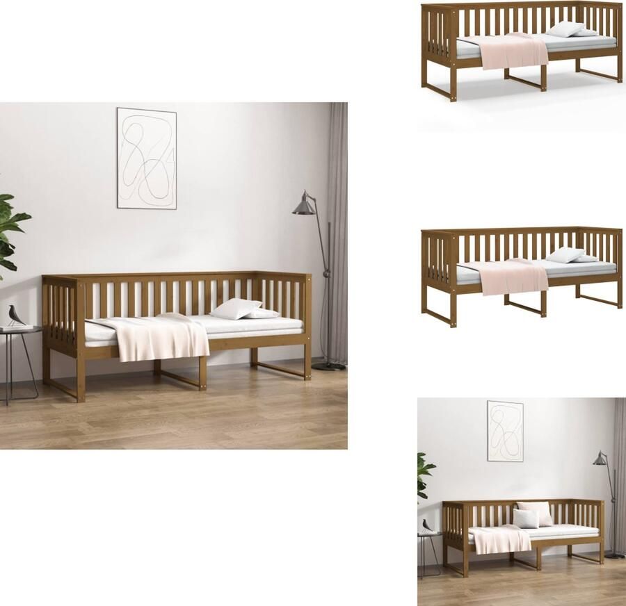 VidaXL Slaapbank Slaapbanken Bedbank Bed Slaapbank 75x190 cm massief grenenhout honingbruin