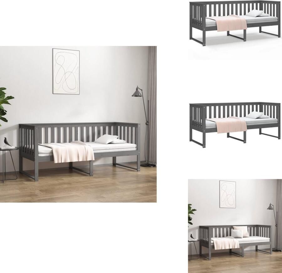 VidaXL Slaapbank Slaapbanken Bedbank Bed Slaapbank 80x200 cm massief grenenhout grijs
