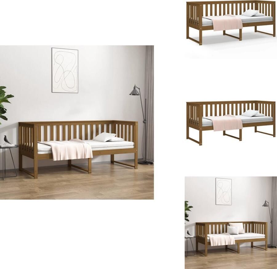 VidaXL Slaapbank Slaapbanken Bedbank Bed Slaapbank 80x200 cm massief grenenhout honingbruin
