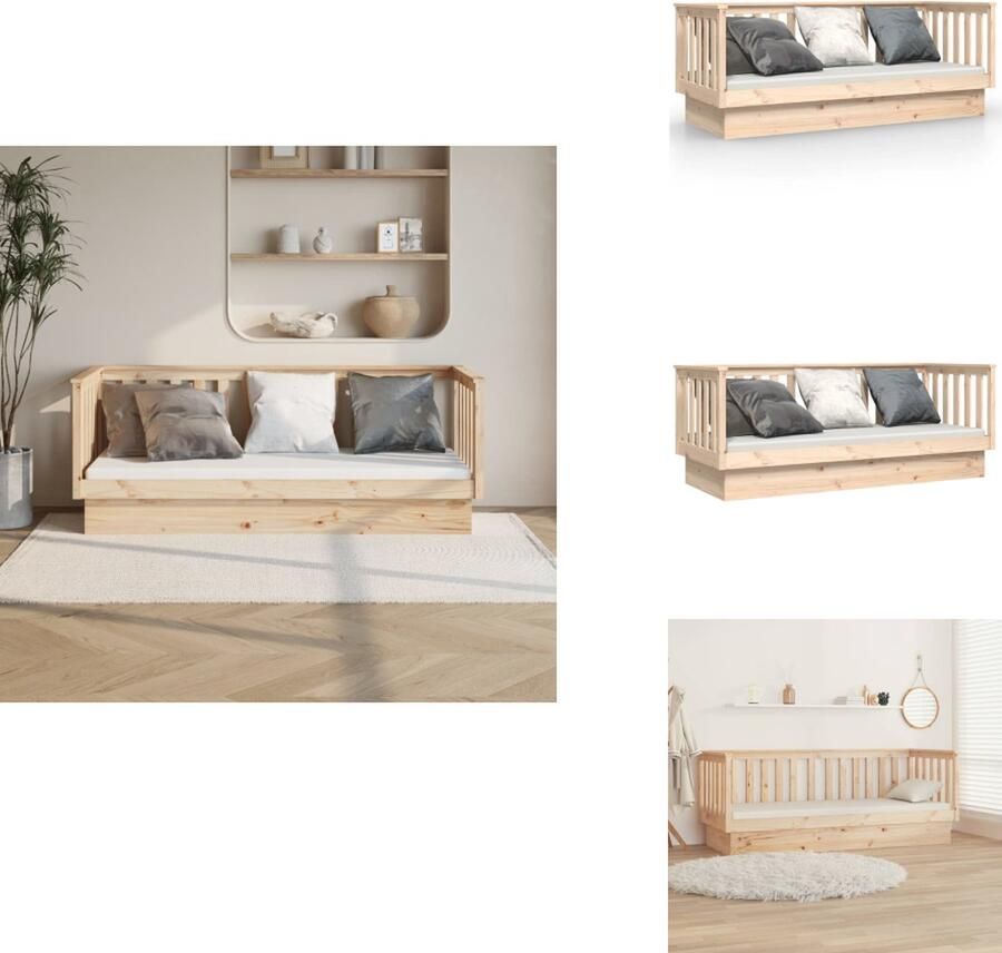 VidaXL Slaapbank Slaapbanken Bedbank Bed Slaapbank zonder matras 90x190 cm massief grenenhout - Foto 2