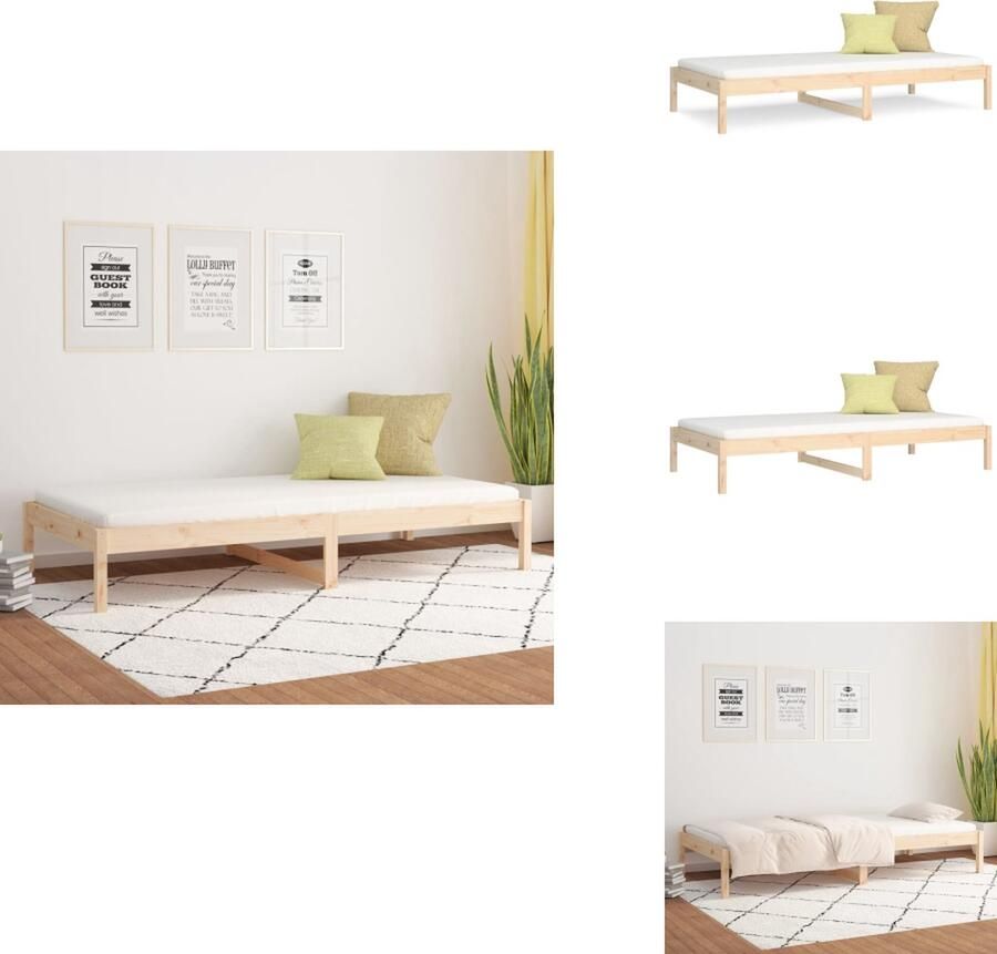 VidaXL Slaapbank Slaapbanken Bedbank Bed Slaapbank 90x190 cm massief grenenhout 3FT Single - Foto 2