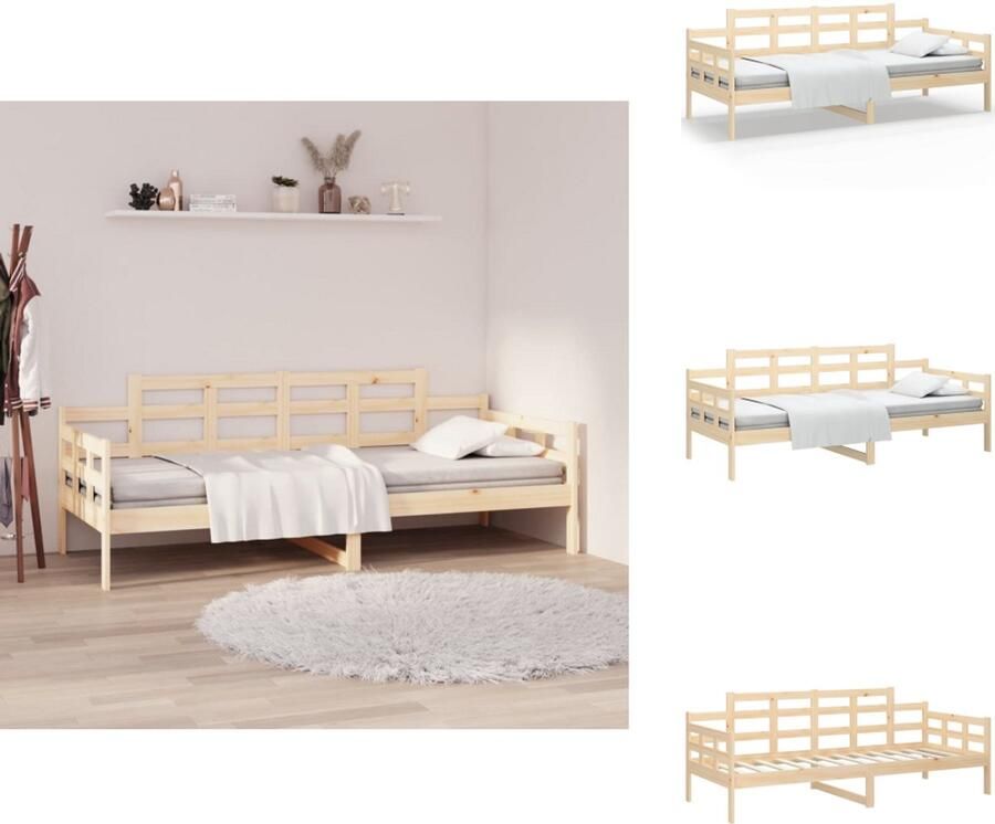 VidaXL Slaapbank Slaapbanken Bedbank Bed Slaapbank 90x200 cm massief grenenhout