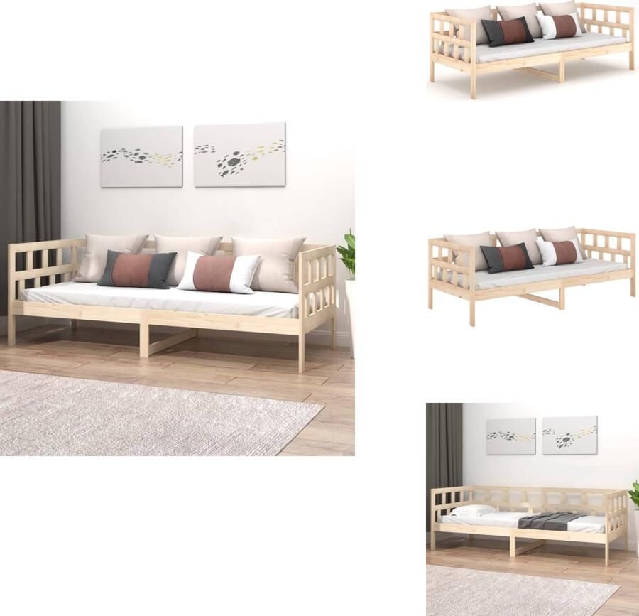 VidaXL Slaapbank Rustieke Massief Grenenhout 203.5 x 96 x 68.5 cm Lattenbodem Bed