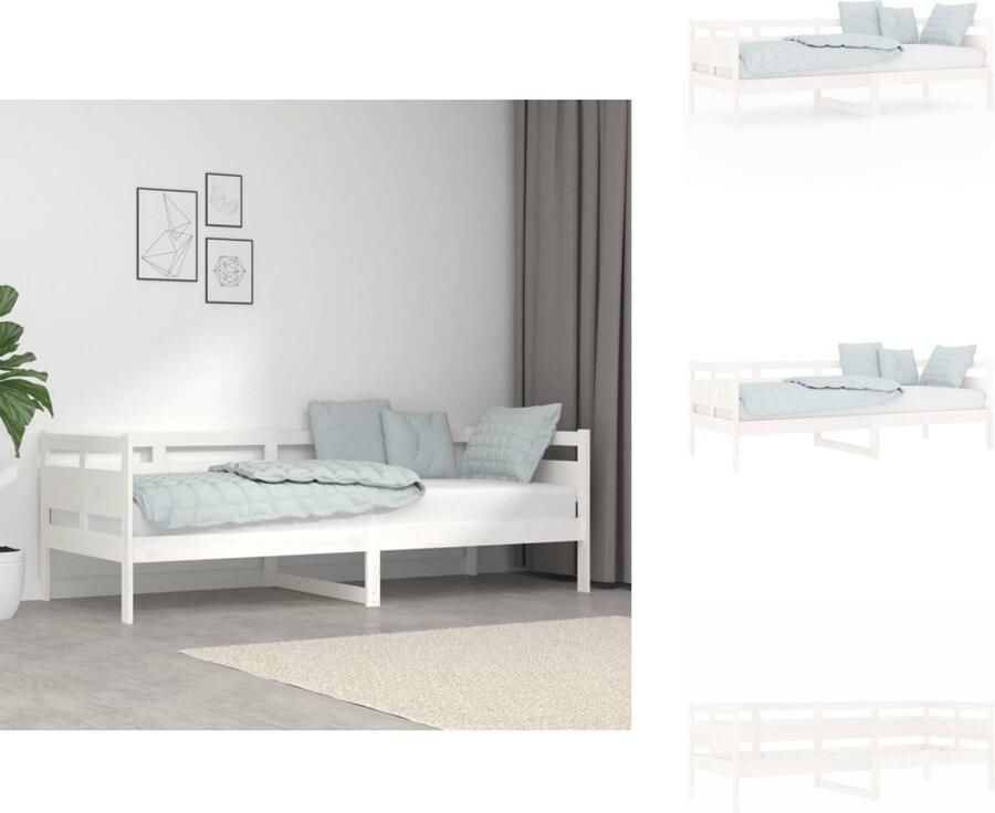 VidaXL Houten Slaapbank wit 203.5 x 86 x 66 cm massief grenenhout veelzijdige logeerbed en bank Bed - Foto 2