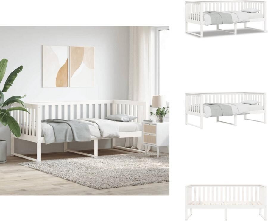 VidaXL Slaapbank Slaapbanken Bedbank Bed Slaapbank zonder matras 100x200 cm massief grenenhout wit