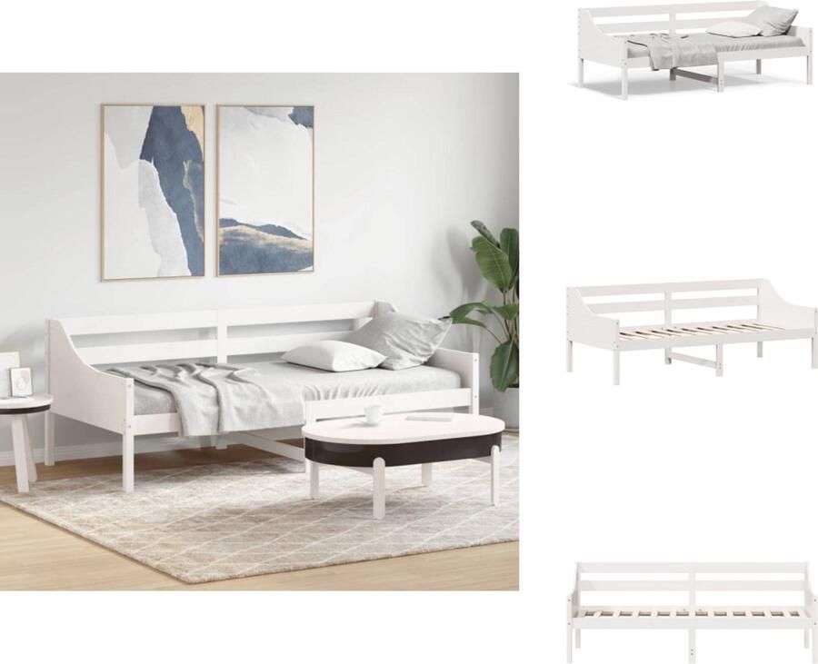 VidaXL Slaapbank Slaapbanken Bedbank Bed Slaapbank zonder matras 100x200 cm massief grenenhout wit