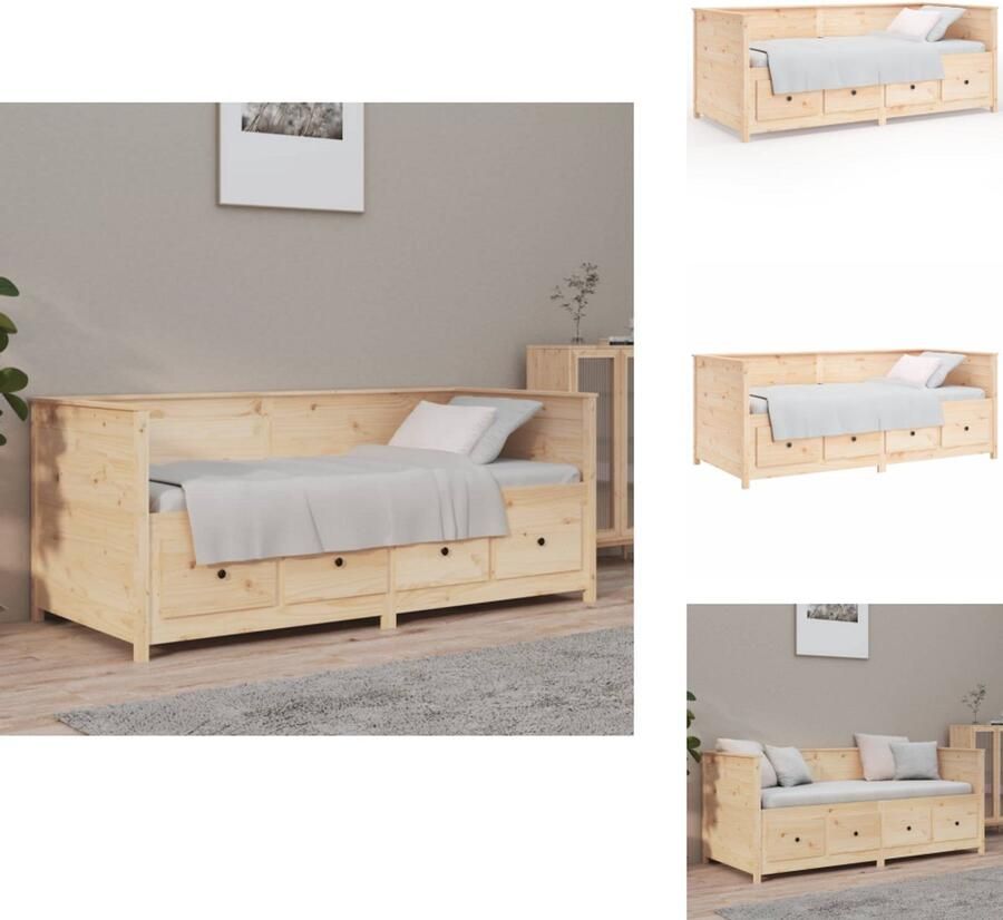 VidaXL Slaapbank Slaapbanken Bedbank Bed Slaapbank zonder matras 75x190 cm massief grenenhout - Foto 3