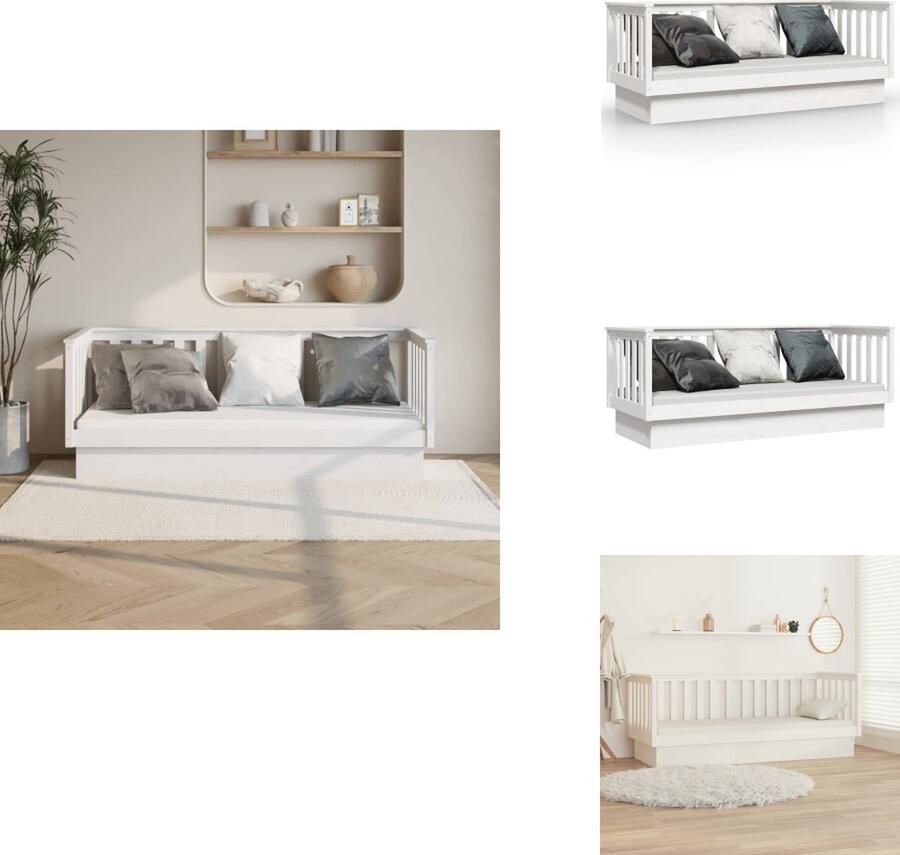 VidaXL Slaapbank Slaapbanken Bedbank Bed Slaapbank zonder matras 75x190 cm massief grenenhout wit