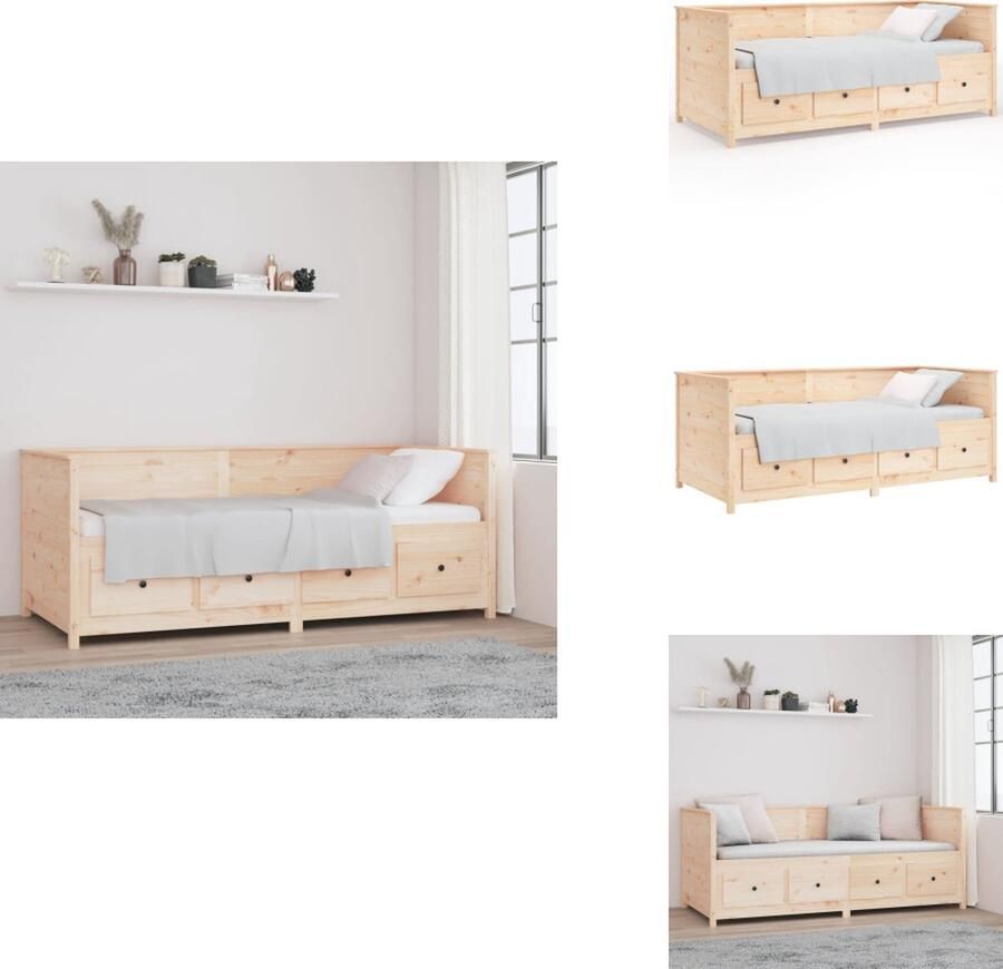 VidaXL Slaapbank Slaapbanken Bedbank Bed Slaapbank zonder matras 80x200 cm massief grenenhout