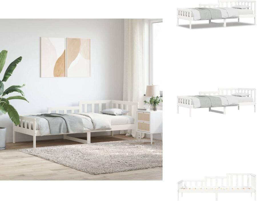 VidaXL Slaapbank Slaapbanken Bedbank Bed Slaapbank zonder matras 80x200 cm massief grenenhout wit