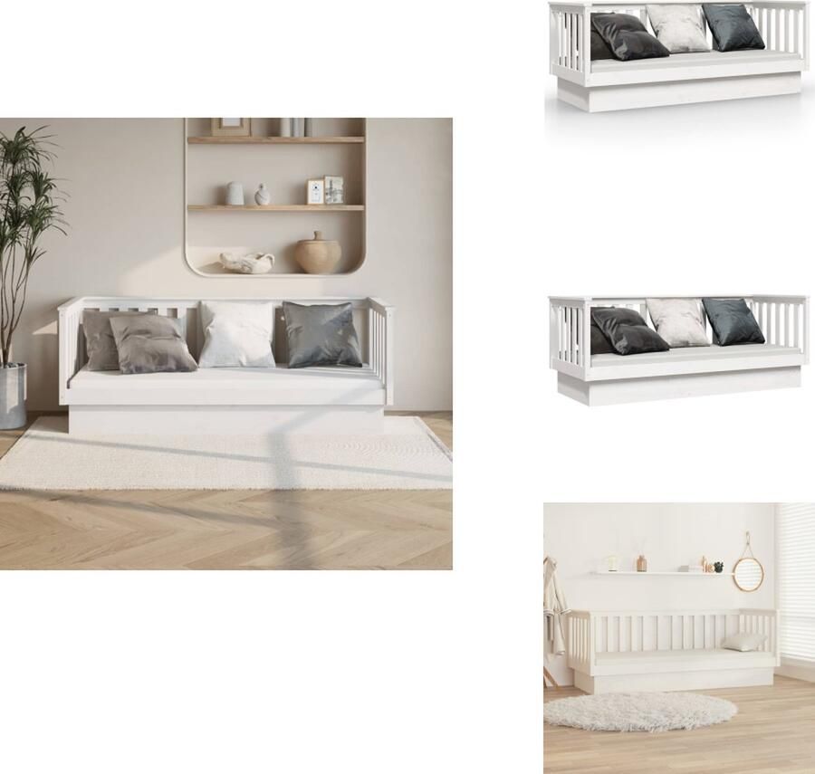 VidaXL Slaapbank Slaapbanken Bedbank Bed Slaapbank zonder matras 90x190 cm massief grenenhout wit